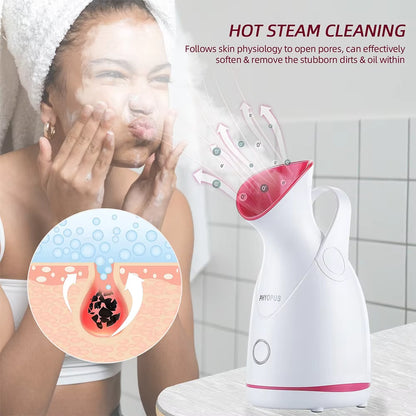 Nano Ionic Hot Facial Steamer with Aromatherapy Spa Holder