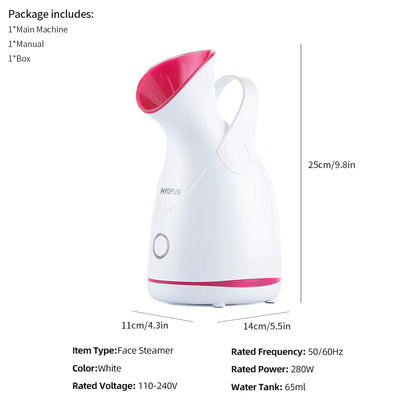 Nano Ionic Hot Facial Steamer with Aromatherapy Spa Holder