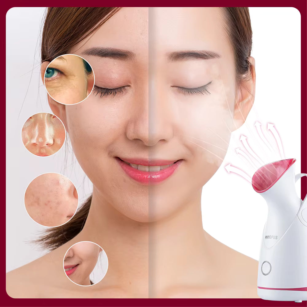 Nano Ionic Hot Facial Steamer with Aromatherapy Spa Holder