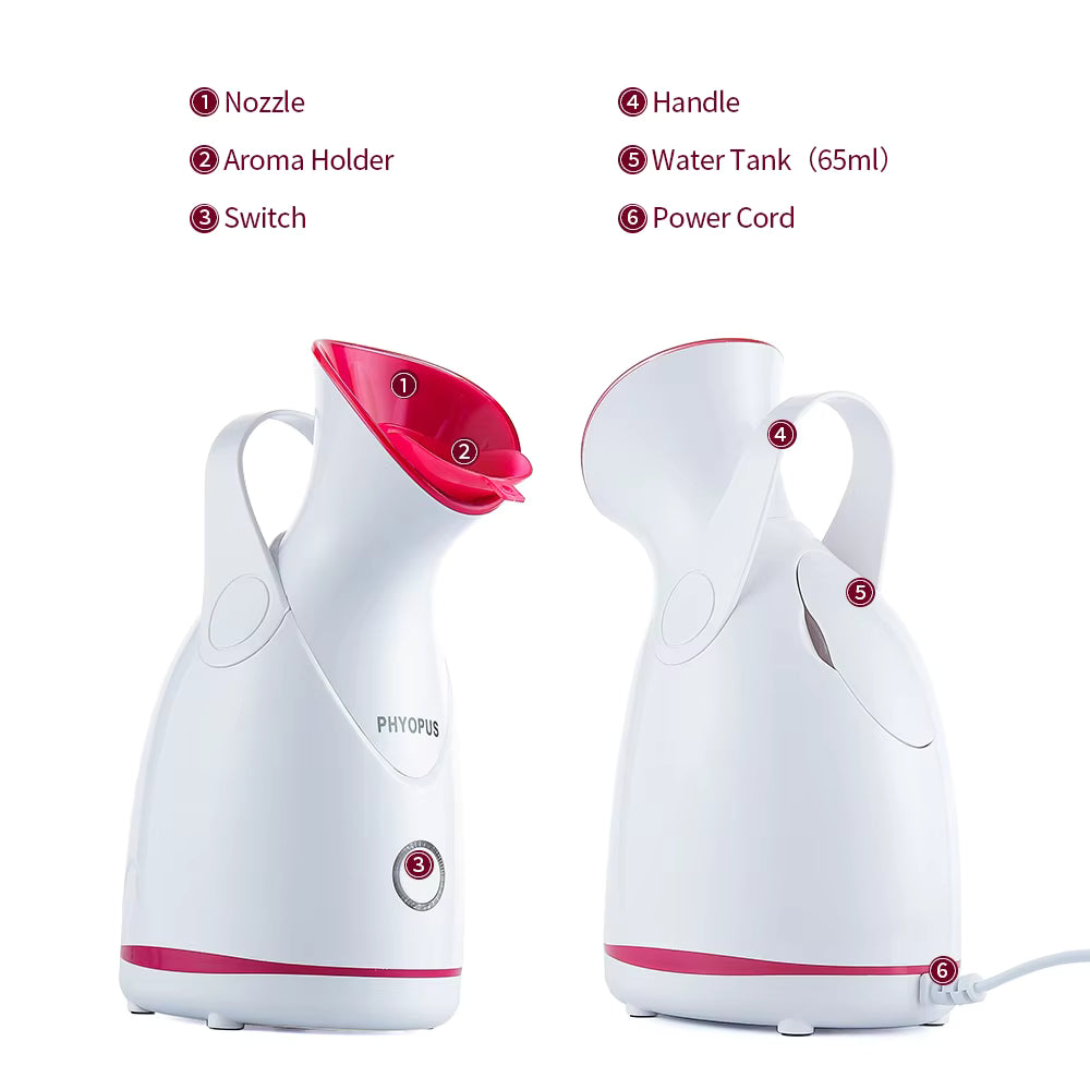 Nano Ionic Hot Facial Steamer with Aromatherapy Spa Holder